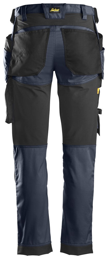 Snickers Allroundwork Stretch Slim Fit Trousers - Navy/Black