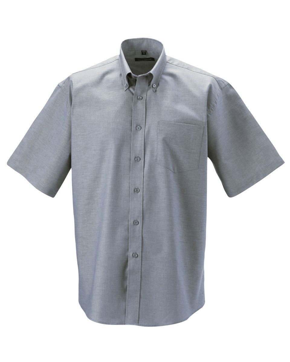 Russell Short Sleeve Easy Care Oxford Shirt - SILVER - 2XL (18.5" collar)