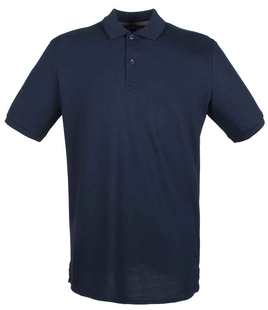 Henbury Modern Fit Cotton Piqué Polo Shirt-Navy-LARGE