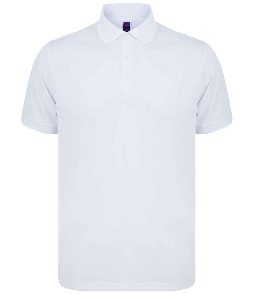 Henbury Recycled Polyester Piqué Polo Shirt - WHITE