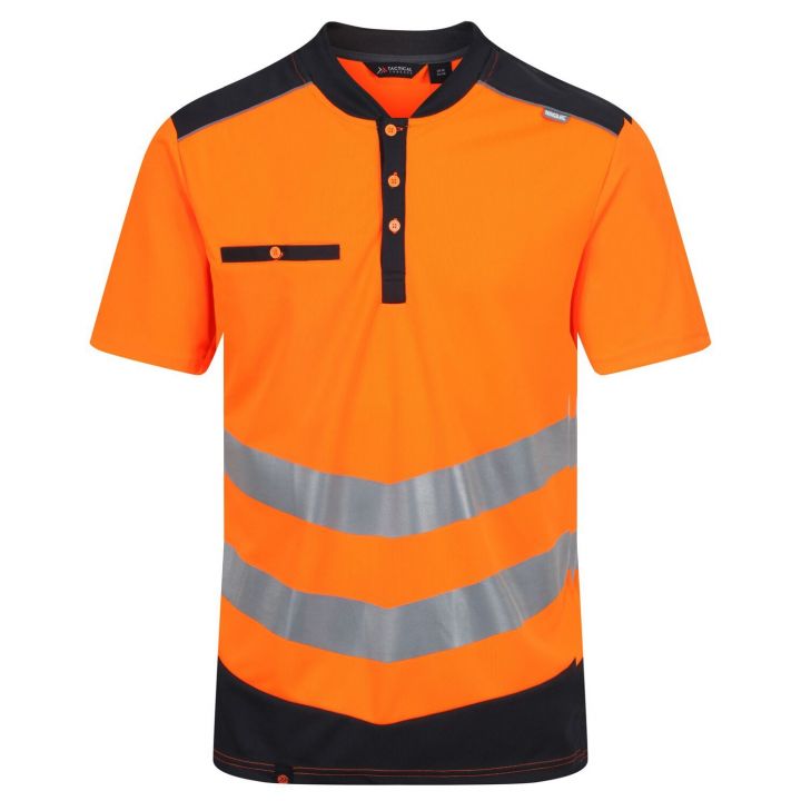 Regatta Hi-Vis Piqué Polo Shirt - Orange/Black - XL