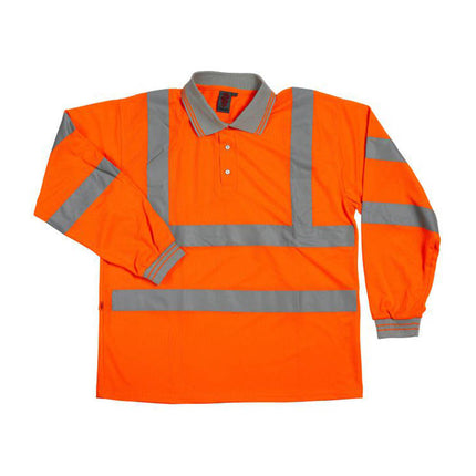 Hi Vis Long Sleeve Bird Eye Polo Shirt