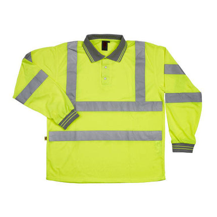 Hi Vis Long Sleeve Bird Eye Polo Shirt