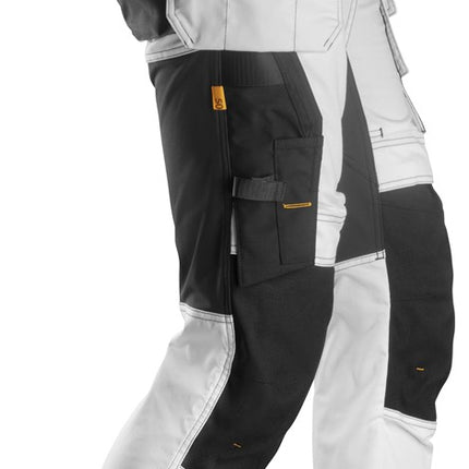 Snickers Allroundwork Stretch Slim Fit Trousers - White/Black