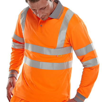 Hi Vis Long Sleeve Bird Eye Polo Shirt