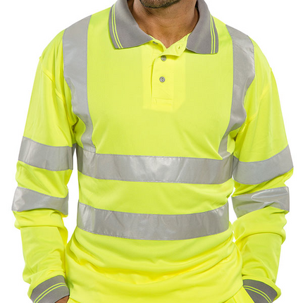 Hi Vis Long Sleeve Bird Eye Polo Shirt
