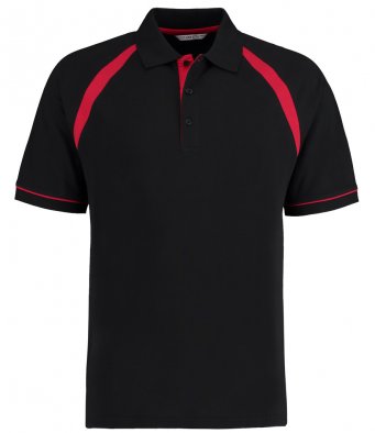Kustom Kit Oak Hill Cotton Piqué Polo Shirt - Black Red - Medium
