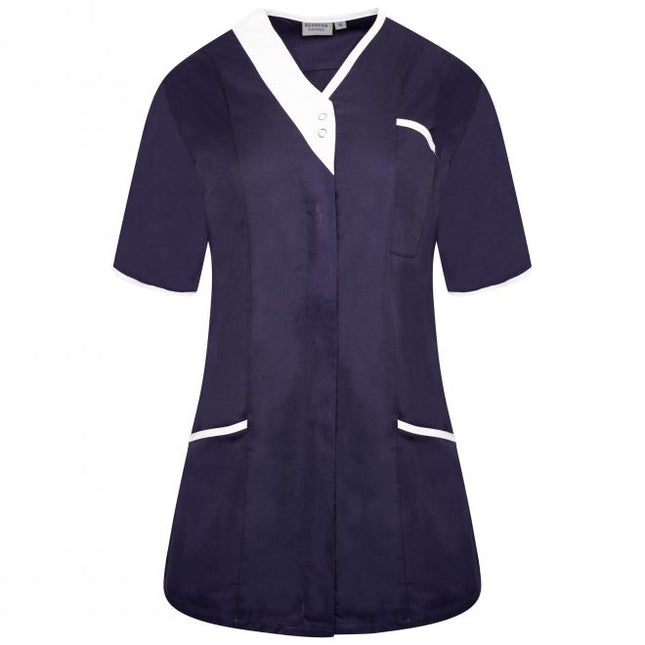 Behrens Asymmetrical Ladies Tunic - Navy/White - Size 22