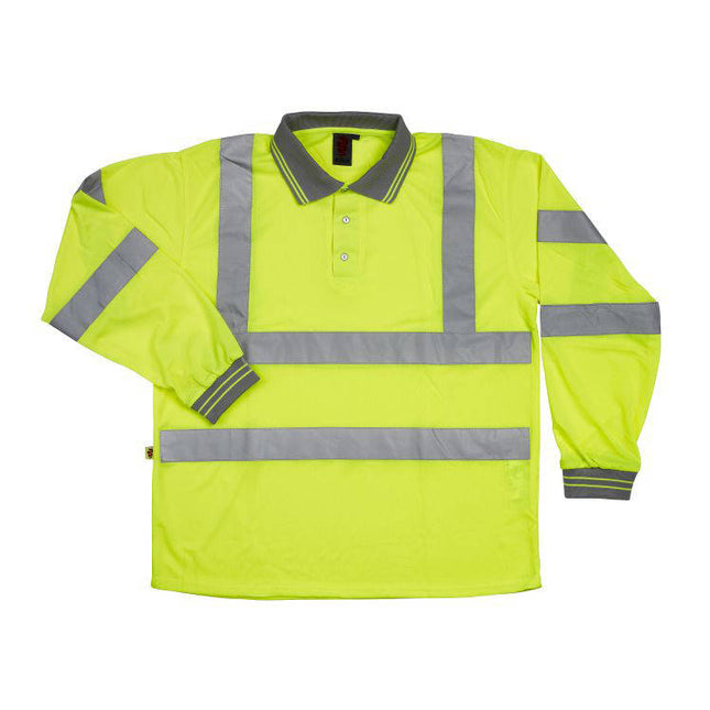 Hi Vis Long Sleeve Bird Eye Polo Shirt