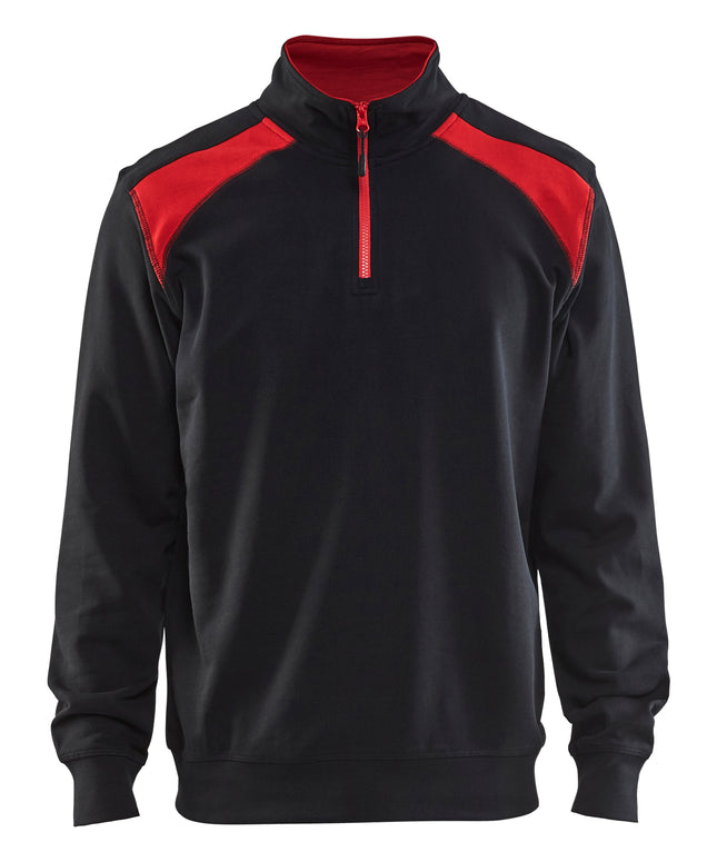 Blaklader Zipped Sweatshirt - Black/Red - Small